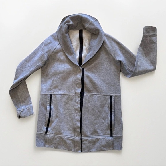 lululemon athletica Jackets & Blazers - Lululemon Jacket Cardigan Fleece Sz 4 Womens Heather Grey Yin To My Yang Travel